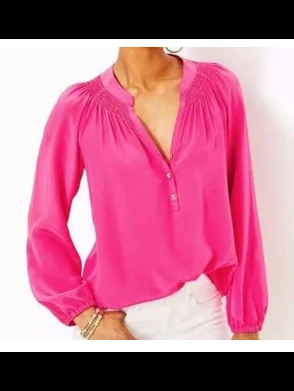 Lilly Pulitzer Silk Elsa Top In Roxie PINK. SIZE M NWT